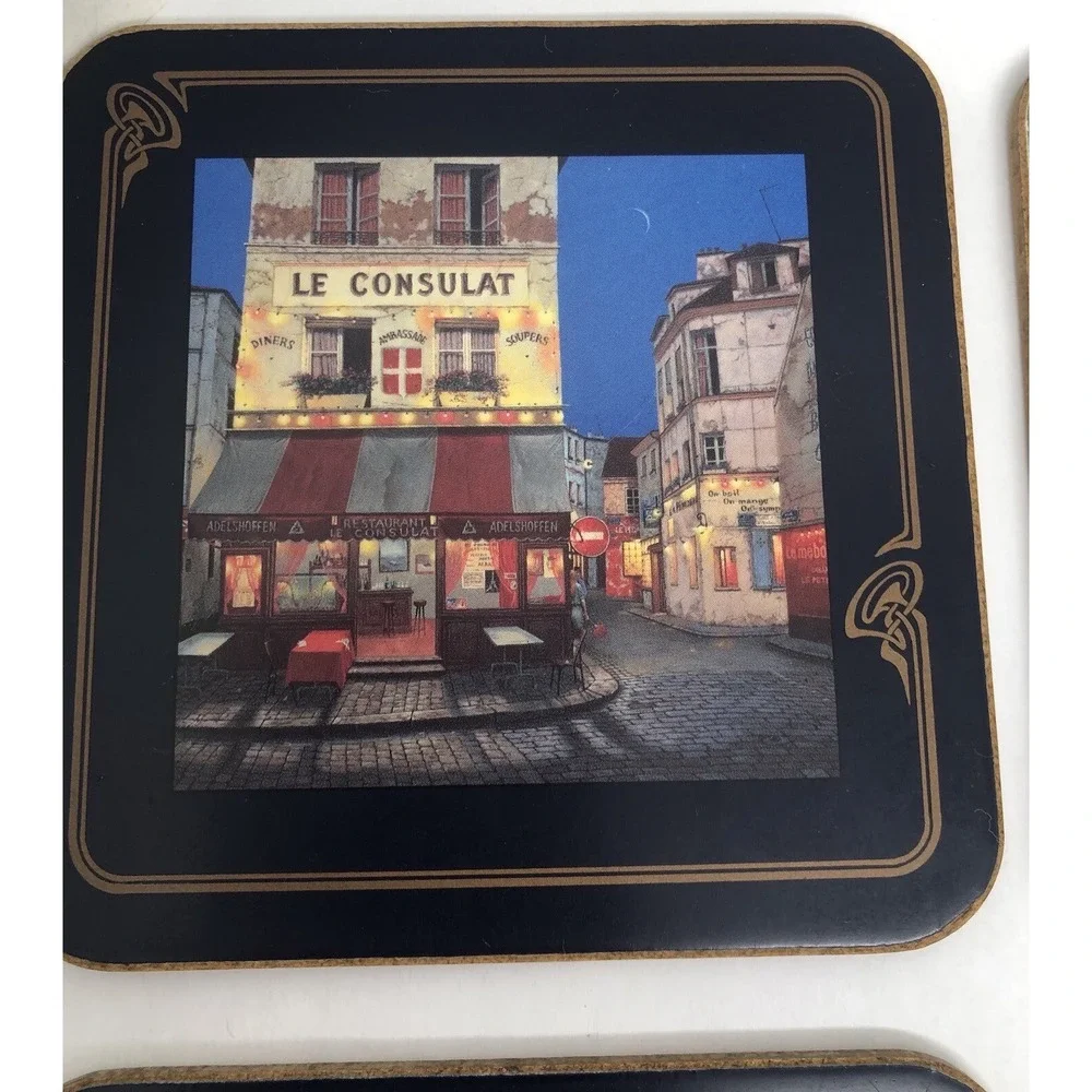 8 Vintage‎ French Landmarks Coasters Pimpernel Made In England
